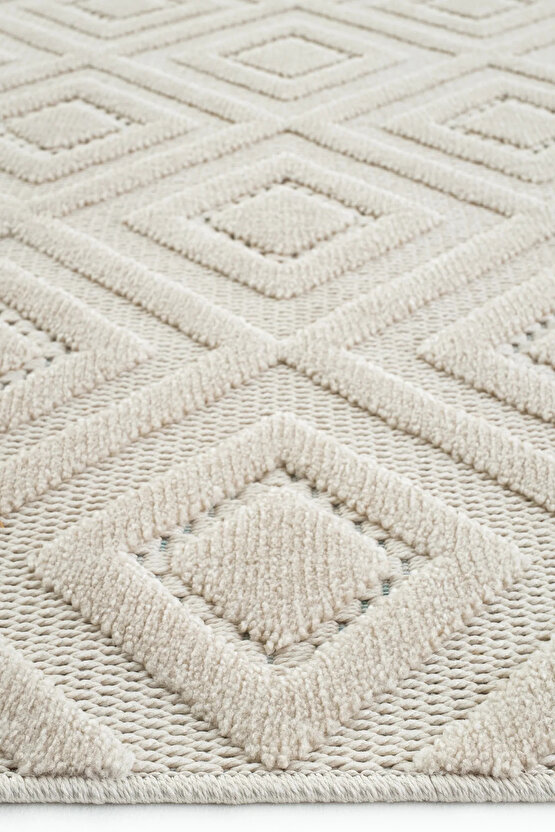 Dizayn Kaymaz Taban Koridor Halısı Kesme Yolluk Mutfak Halısı Modern Salon Halısı 1089 BEJ