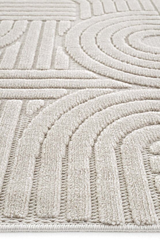 Dizayn Kaymaz Taban Koridor Halısı Kesme Yolluk Mutfak Halısı Modern Salon Halısı 1090 BEJ