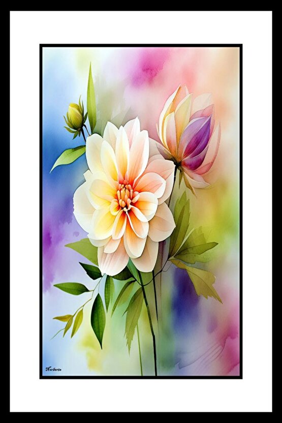 Beyaz Zakkum Digital Art ( ÇERÇEVESİZ - ÇERÇEVE YOKTUR ) ( ULTRA HD ) FOLYO AFİŞ - POSTER