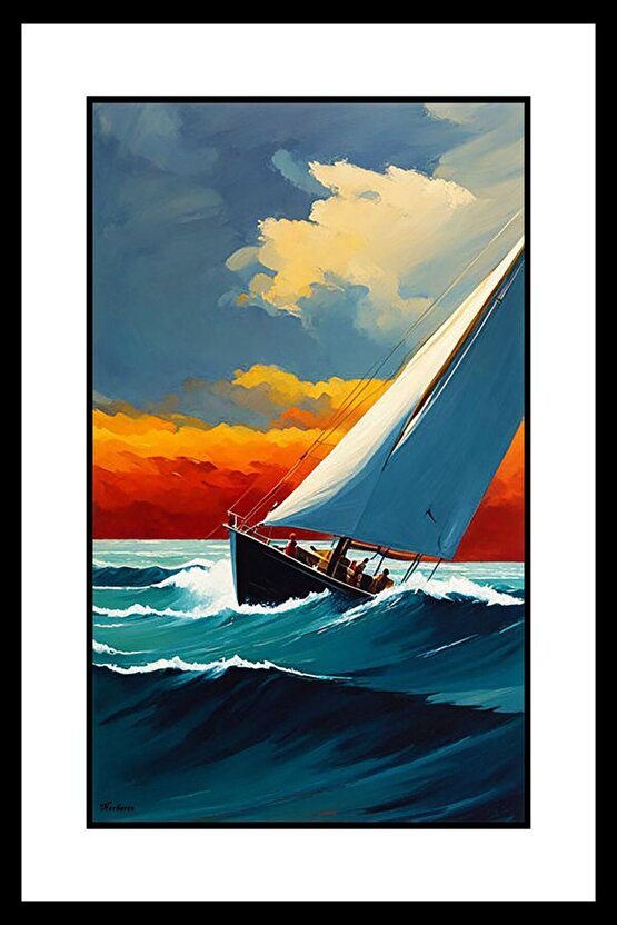 Lüks Yelkenli ve Deniz Digital Art ( ÇERÇEVESİZ - ÇERÇEVE YOKTUR ) ( ULTRA HD ) FOLYO AFİŞ - POSTER
