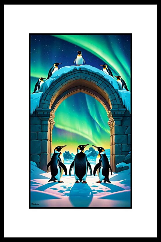 Penguen Diyarı Digital Art ( ÇERÇEVESİZ - ÇERÇEVE YOKTUR ) ( ULTRA HD ) FOLYO AFİŞ - POSTER