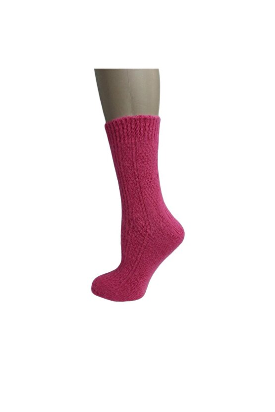 3LÜ SET DİKİŞSİZ RENKLİ YÜN SOKET KADIN ÇORAP