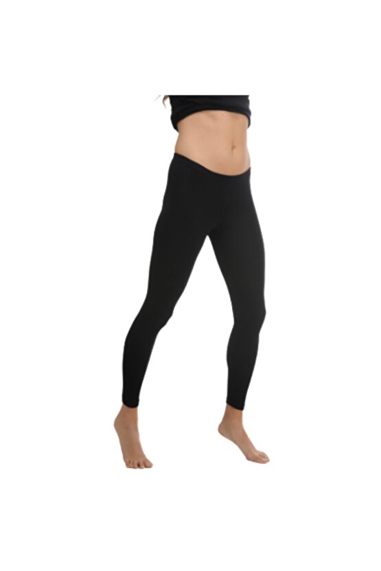 Kadın Siyah Likralı Yün Tayt 4012