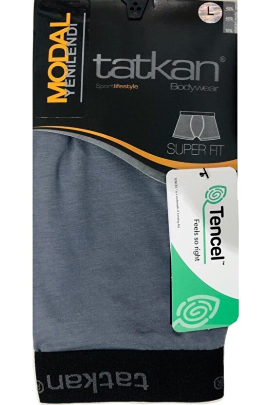 Erkek Füme 3lü Paket Modal Şort Boxer