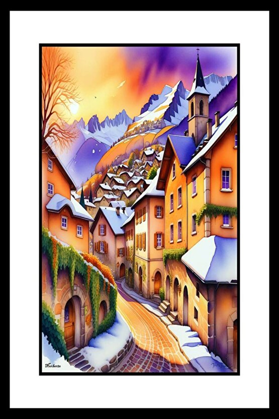 Dağ Yolu Digital Art ( ÇERÇEVESİZ - ÇERÇEVE YOKTUR ) ( ULTRA HD ) FOLYO AFİŞ - POSTER