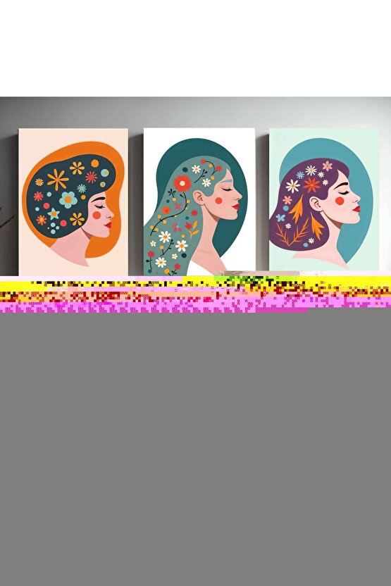 Matisse - Boho - Art Deco - Soyut - Doğa ( 3 lü Çerçevesiz ) Poster - Afiş - Tablo KR2C00044