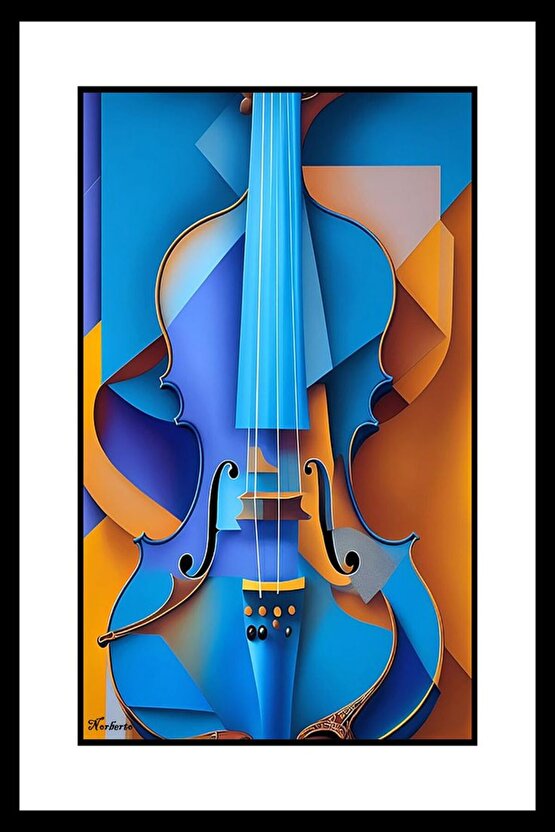 Mavi Keman Digital Art ( ÇERÇEVESİZ - ÇERÇEVE YOKTUR ) ( ULTRA HD ) FOLYO AFİŞ - POSTER