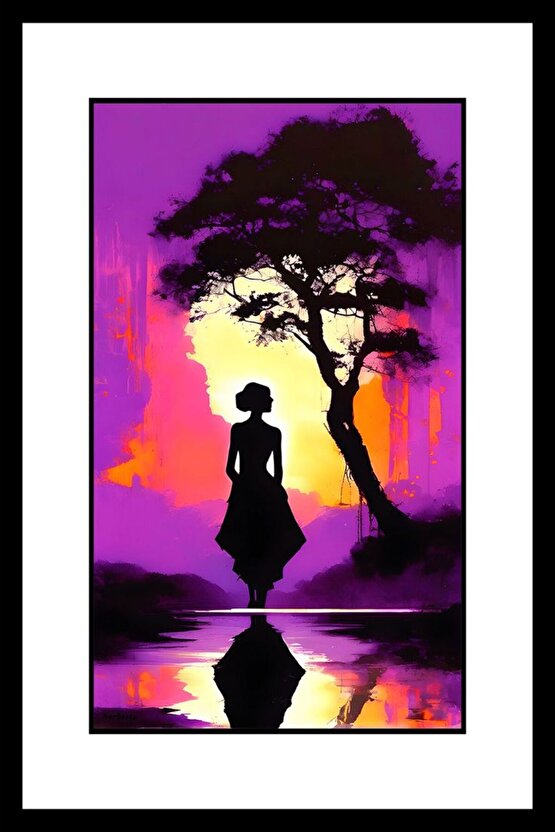 Karanlık ve Kadın Digital Art ( ÇERÇEVESİZ - ÇERÇEVE YOKTUR ) ( ULTRA HD ) FOLYO AFİŞ - POSTER