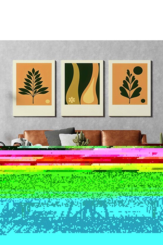 Matisse - Boho - Art Deco - Soyut - Doğa ( 3 lü Çerçevesiz ) Poster - Afiş - Tablo KR2C01143