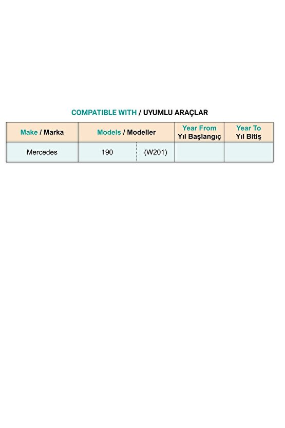 Mercedes 190 (W201) için Çamurluk Kaplama Klips - 10 Adet