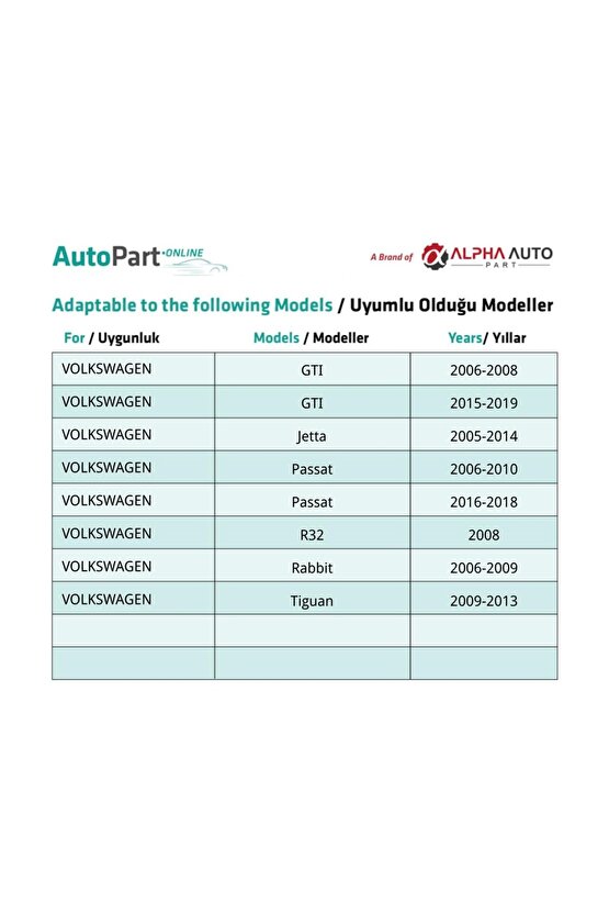 Volkswagen için Tampon Klips - 10 Adet