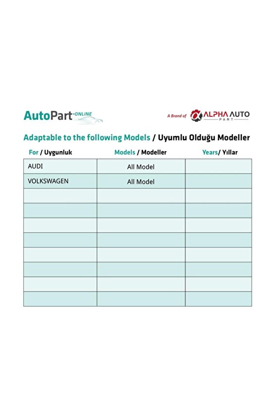 Volkswagen AUDI için Tampon ve Çamurluk Önlüğü Vida Tutucu Klips - 1 Adet