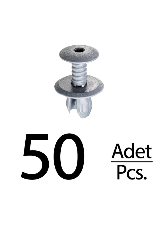 VW Beetle Bora Caddy Polo Jetta Passat T4 T5 T6 için Döşeme Klips Koyu Gri - 50 Adet