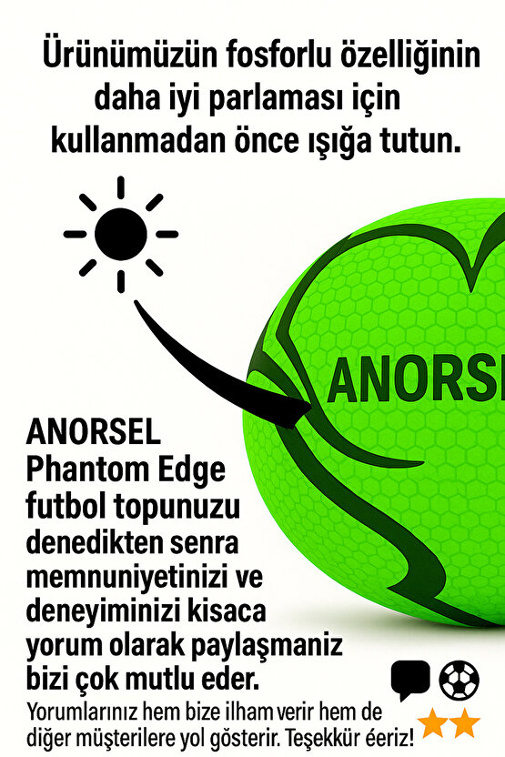 Karanlıkta Parlayan Işıldayan Orjinal Futbol Topu 2