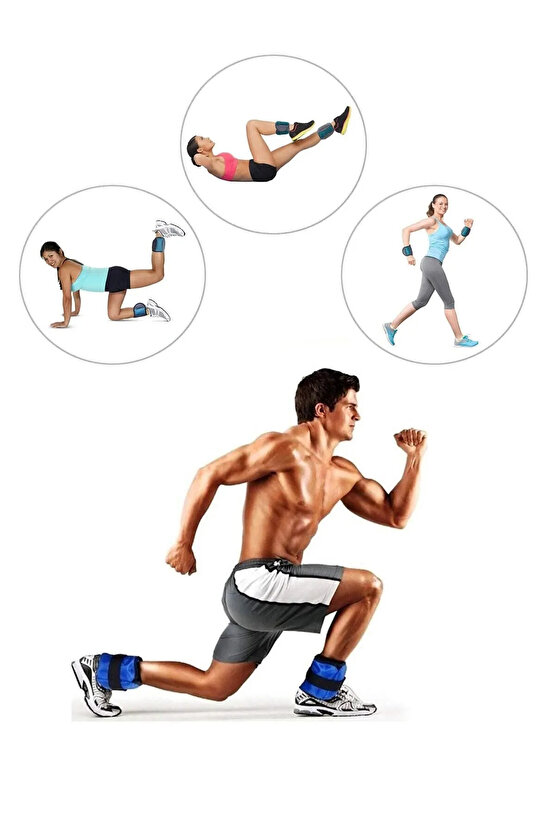 Çift Bantlı El Ve Ayak Bilek Ağırlığı 2x1 Kg Kum Torbası Korsesi