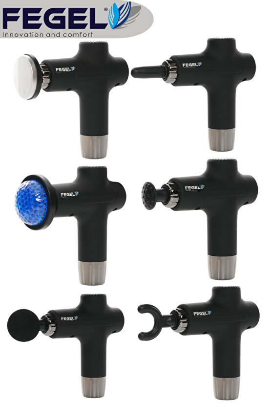 Fg-711 Plus Yeni Nesil Şarjlı Isıtmalı Ve Soğuk Terapili 6 Uçlu Sporcu Masaj Tabancası