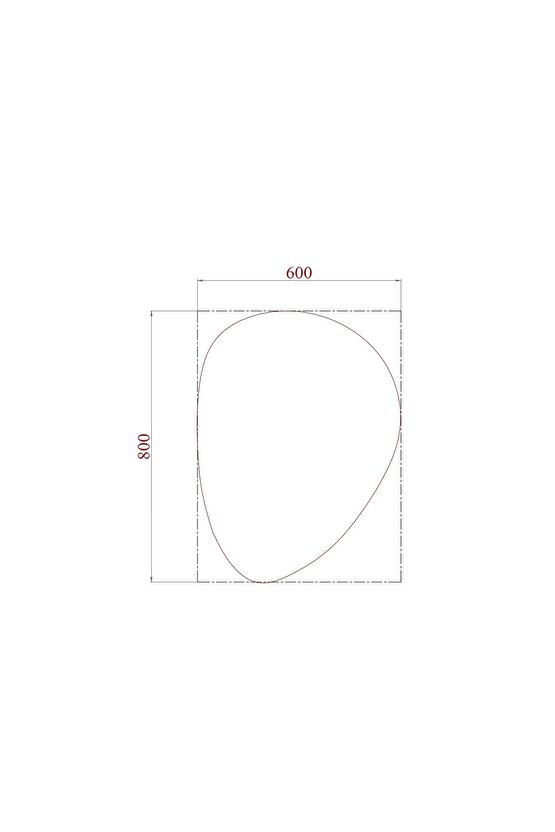 Asimetrik AynaAnka Model Ayna 60cm x 80cm