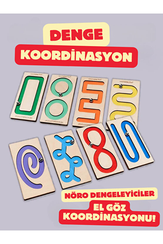 Labirent Denge Oyunu, Nöro Dengeleyici Duyusal Oyuncak, Eğitici Montessori Oyuncak,