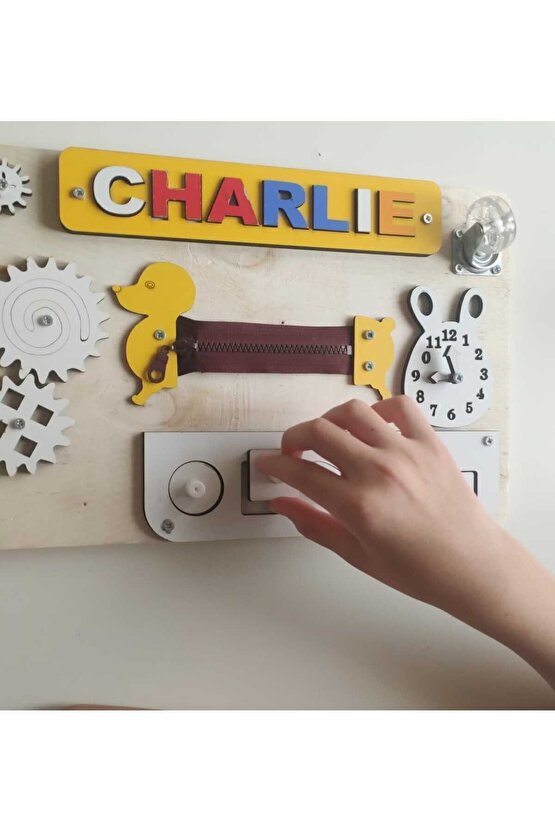 Ahşap oyuncaklar, Aktivite Eğitim Tahtası, Montessori Oyuncak, Busy Board - TABLET BOY