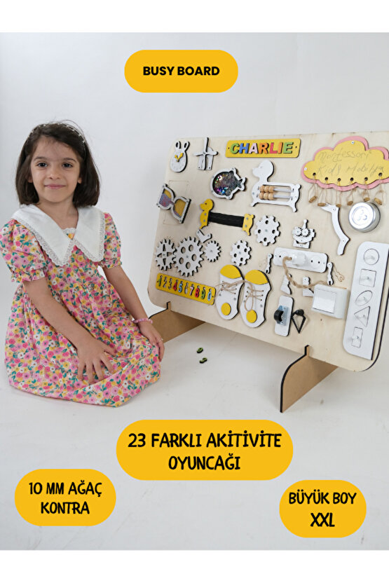 Aktivite Tahtası, Büyük Boy Aktivite Eğitim Tahtası, Busy Board, Eğitici Ahşap Pano