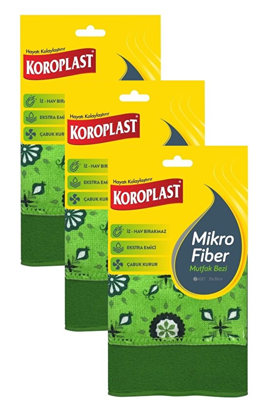 Mikro Fiber Mutfak Bezi 2 Li 30 X 30 Cm X 3 Paket