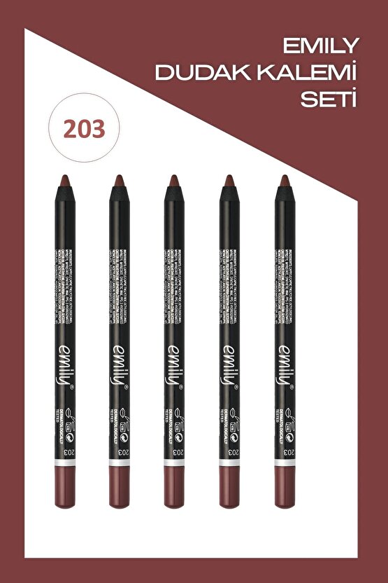 Emily Long Lasting Lip Pencil No: 203 - Dudak Kalemi x5