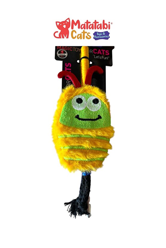 Matatabi Cats BUG Alüminyum saplı kedi oltası(Matatabi,çıngırak ve özel hışırtı içerir.özel kumaş)