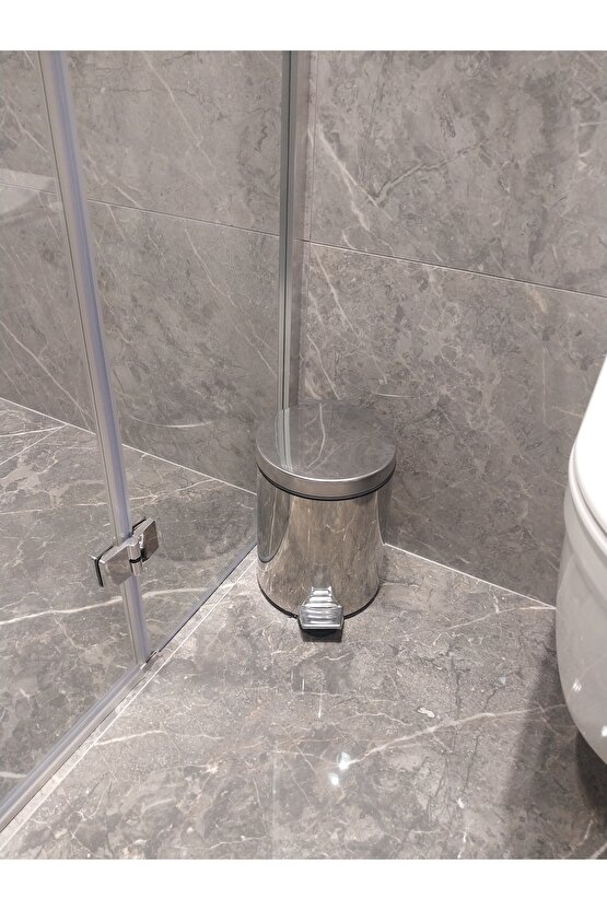 BELİNZA ÇÖP KOVASI PEDALLI KROM 5 L