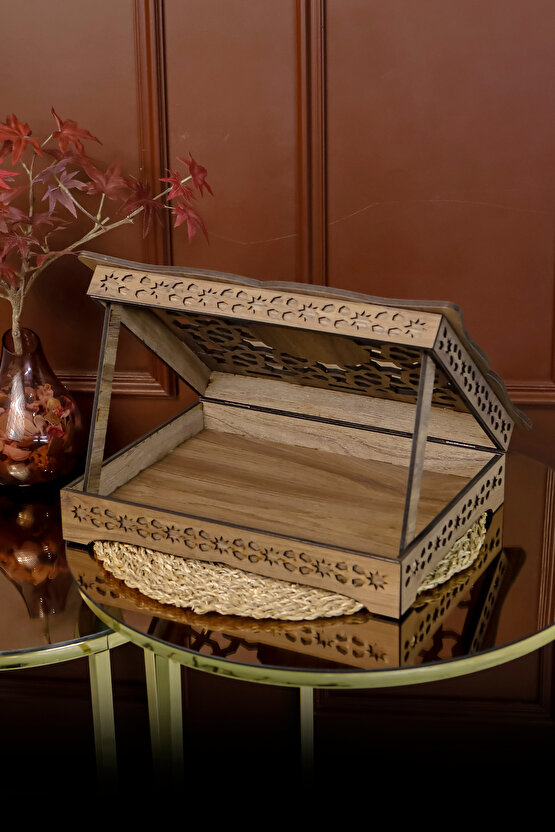 Kuran Seti Rahleli Ahşap Kuran Standı Kadife Kuran İnci Tesbih Seccade Seti