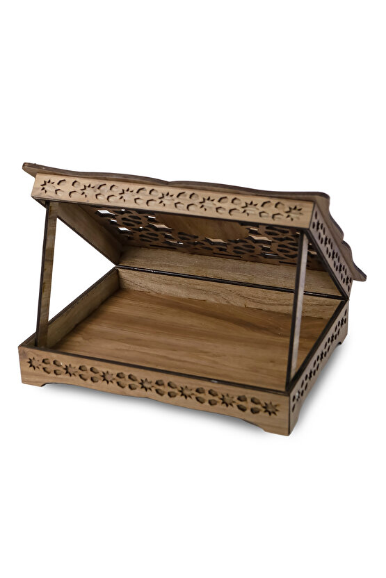 Ahşap Hediyelik Kuran Kutusu - Lüks Kuran Okuma Sehpası - Rahleli Ahşap Kuran Kutusu