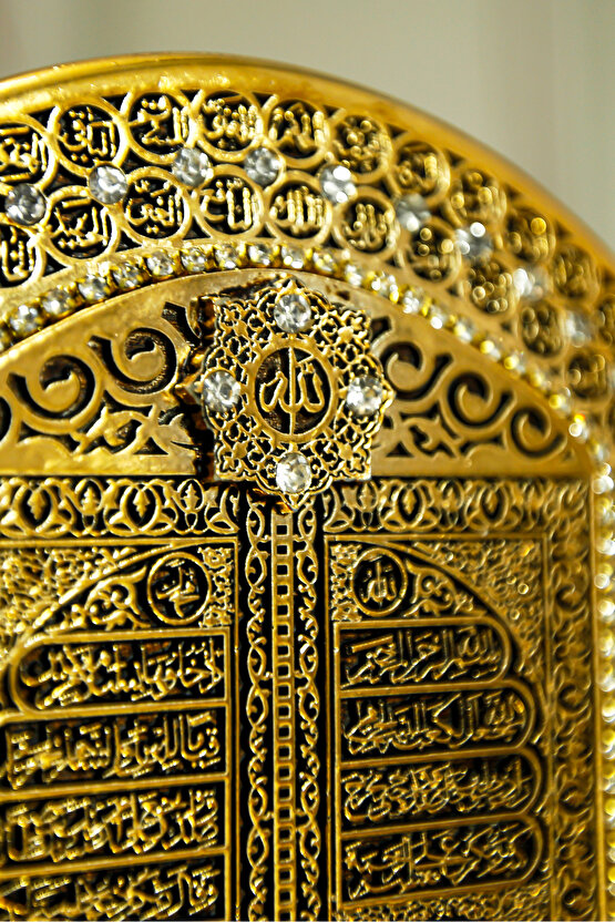 Lüks Islami Hediyelik Dini Biblolar Dekoratif Obje Süs Model Kabe Kapısı Ayetel Kürsi Figür