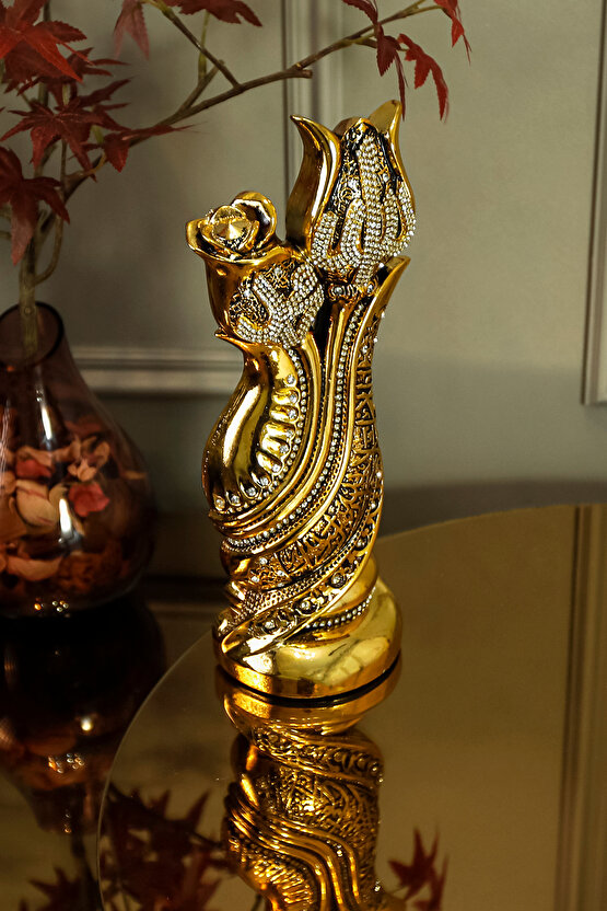 HEDİYELİK FİGÜR LÜKS AVANGARD FİGÜR KELİME-İ TEVHİD İŞLEMELİ ALLAH MUHAMMED DEKORATİF SÜS OBJE