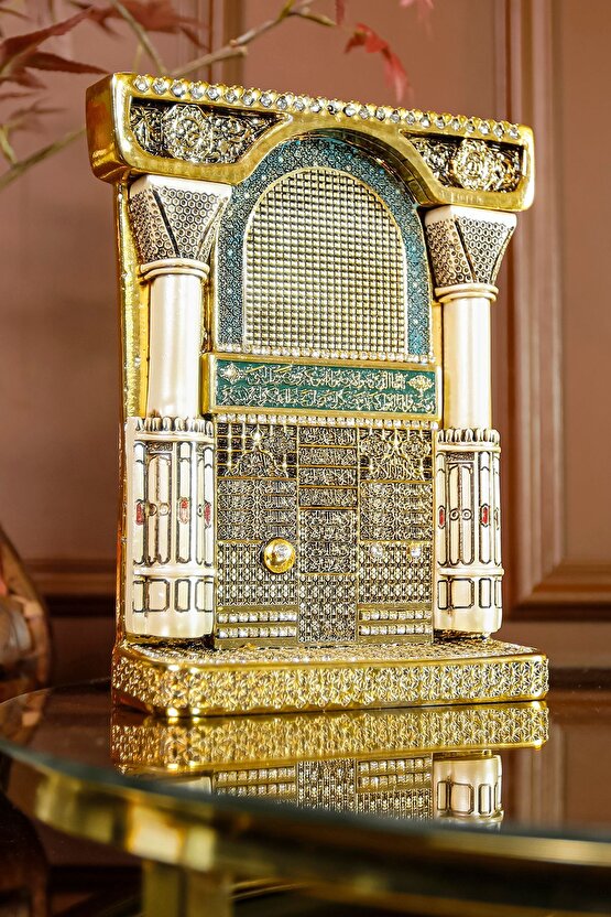 Lüks Gold Biblo Hediyelik Dekoratif Obje Dini Islami Manevi Hediye Aksesuar Ravzayı Mutahhara Süs