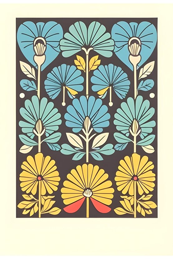 Matisse - Boho - Art Deco - Soyut - Doğa ( 3 lü Çerçevesiz ) Poster - Afiş - Tablo KR2C01253