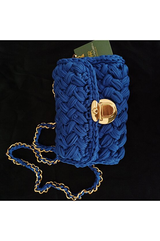 Örgü Çanta Pamuklu Penye İp El İşçiliği 25×15