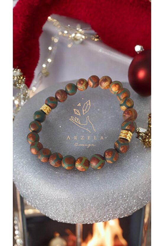 Doğal Taş Tibet Akiği Bileklik Gücünü Kesfet Erkek Kadin 8mm