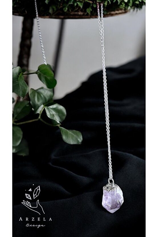 Doğal Taş AMETİST  KORUMA  KRİSTAL KOLYE