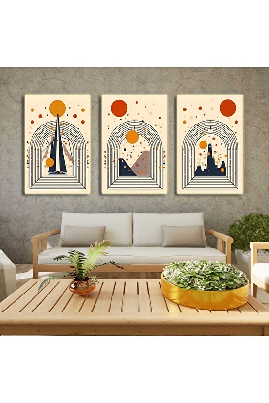 Matisse - Boho - Art Deco - Soyut - Doğa ( 3 lü Çerçevesiz ) Poster - Afiş - Tablo KR2C01089