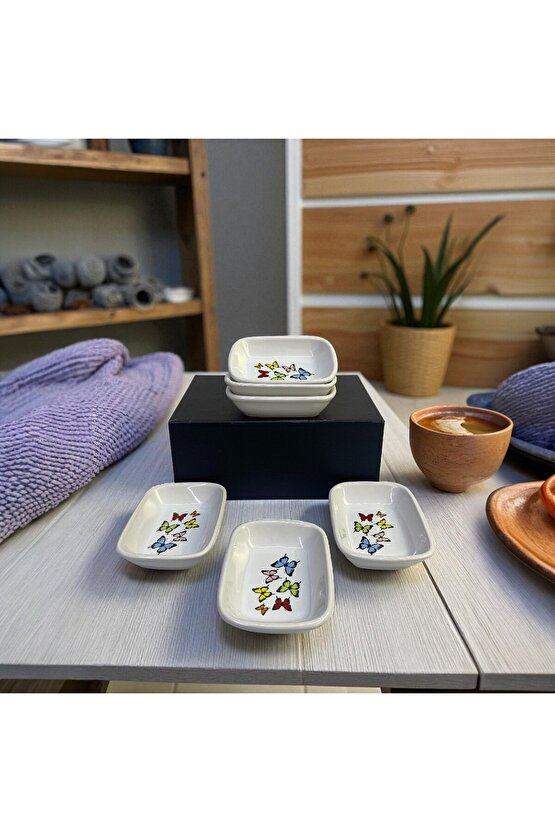 Kelebek Dikdörtgen Çerezlik  Kayık 13 Cm 6 Adet