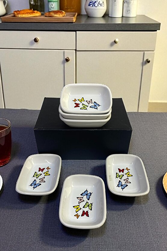 Kelebek Dikdörtgen Çerezlik  Kayık 13 Cm 6 Adet