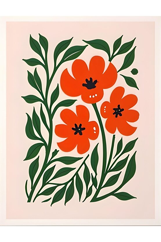 Matisse - Boho - Art Deco - Soyut - Doğa ( 3 lü Çerçevesiz ) Poster - Afiş - Tablo KR2C00709