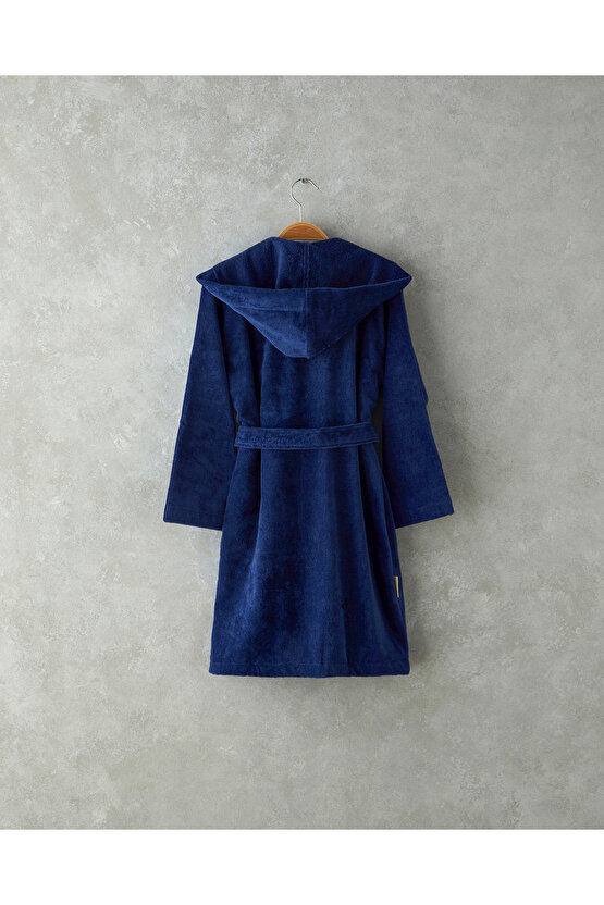 Elephant Kadife Çocuk Bornoz 4-6 Yaş Koyu Mavi