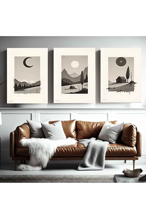 Matisse - Boho - Art Deco - Soyut - Doğa ( 3 lü Çerçevesiz ) Poster - Afiş - Tablo KR2C00245