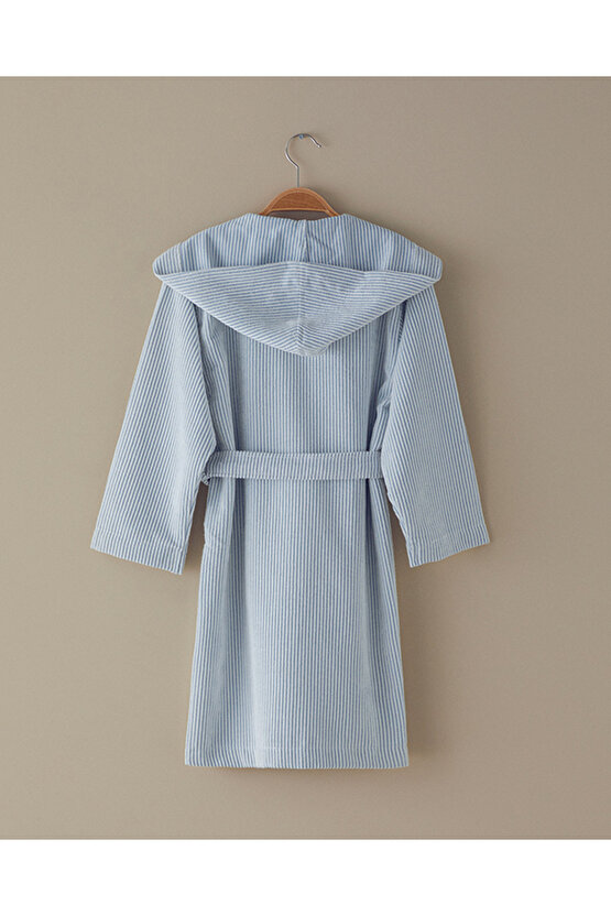 %100 Pamuklu Çocuk Bornoz Mavi