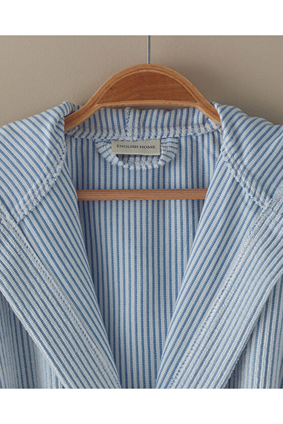 %100 Pamuklu Çocuk Bornoz Mavi