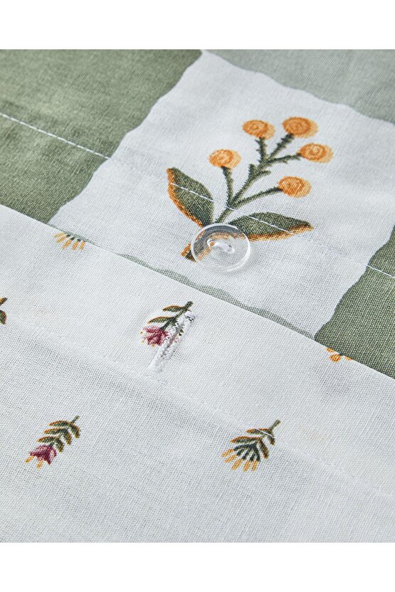 Crocus Flora Pamuklu Tek Kişilik Nevresim Seti 160 x 220 Yeşil