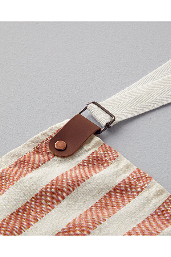 Pamuk-Keten Mutfak Önlüğü 70x55 Cm Kiremit