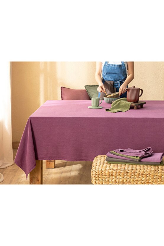 Grandeur Pamuk Masa Örtüsü 150x200 Cm Mürdüm