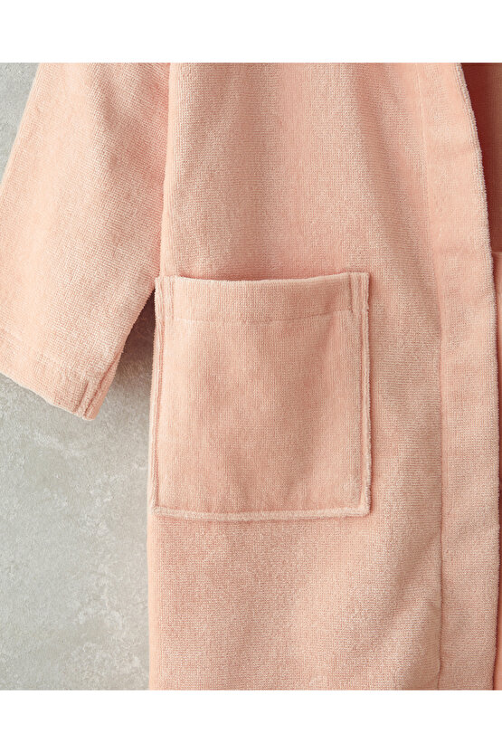 Ballerina Kadife Çocuk Bornoz 6-8 Yaş Pembe