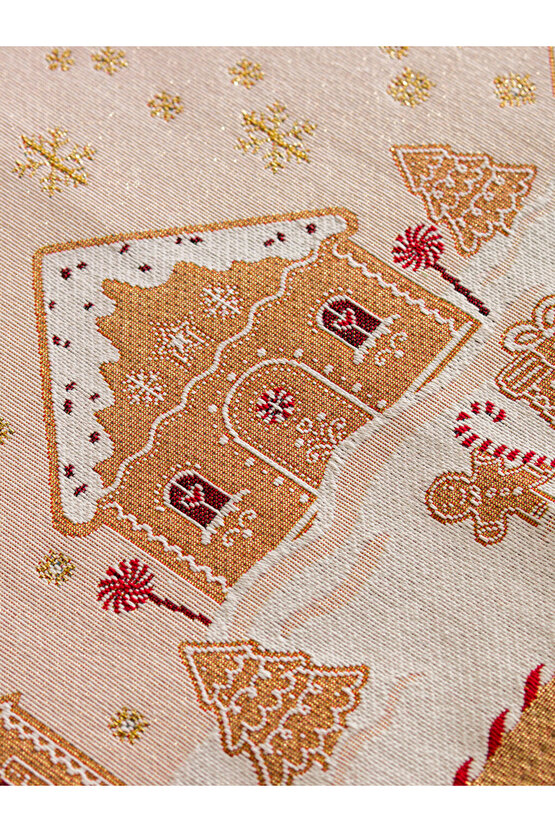 Açık Bej Baskılı Amerikan Servis 2li 33x50 Cm